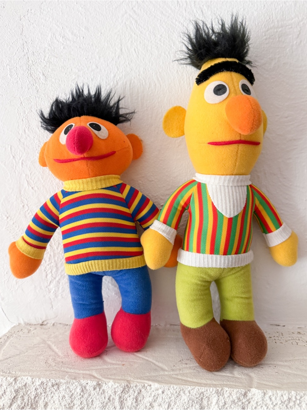 Vintage Hasbro Softies Sesame Street Bert and Ernie Plush Set